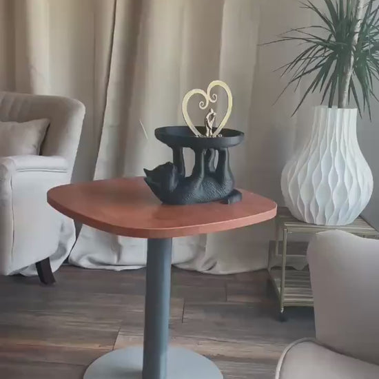 Cat Jewelry Ring Tray Black Cute Kitty Organizer Trinket Dish Gift for Cat Lovers Home Decor Bedroom Vanity Accessories