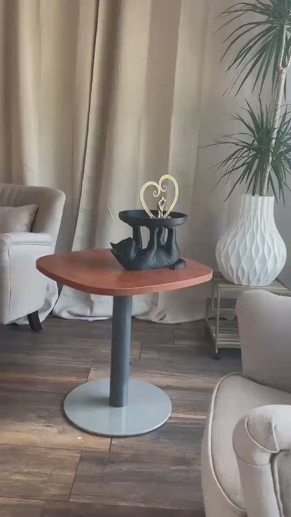 Cat Jewelry Ring Tray Black Cute Kitty Organizer Trinket Dish Gift for Cat Lovers Home Decor Bedroom Vanity Accessories