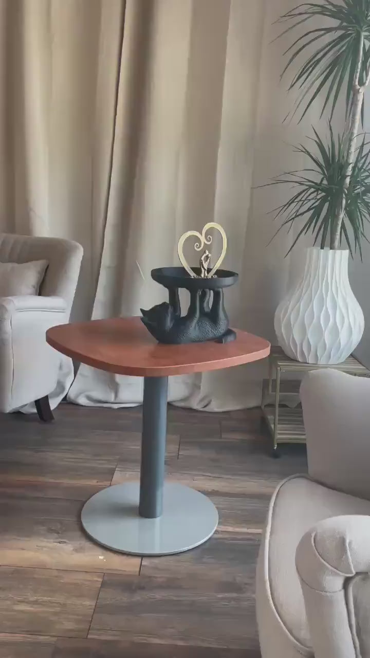 Cat Jewelry Ring Tray Black Cute Kitty Organizer Trinket Dish Gift for Cat Lovers Home Decor Bedroom Vanity Accessories