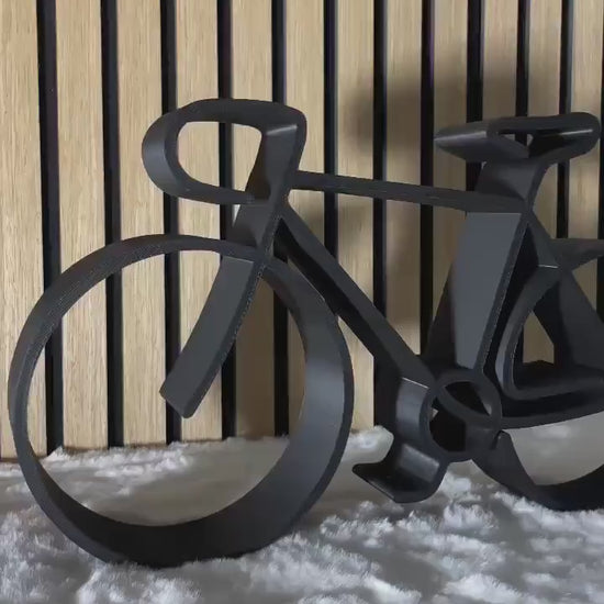 Bike Sculpture Black Bicycle Art Modern Cycling Decor Shelf Display Contemporary Home Office Gift Cyclist Wall Art
