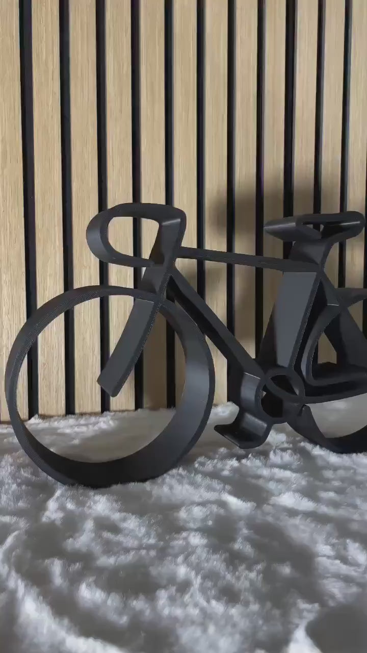 Bike Sculpture Black Bicycle Art Modern Cycling Decor Shelf Display Contemporary Home Office Gift Cyclist Wall Art