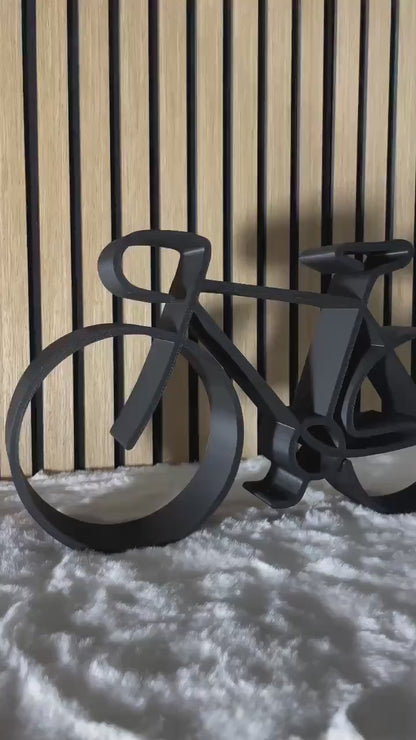Bike Sculpture Black Bicycle Art Modern Cycling Decor Shelf Display Contemporary Home Office Gift Cyclist Wall Art