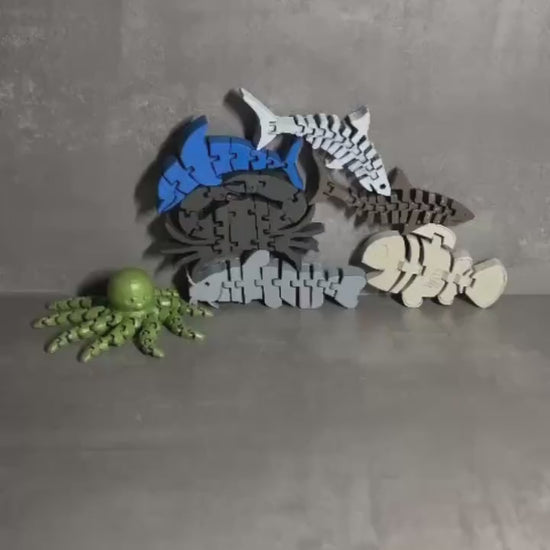 Montessori Fish Toy Set | Stackable Animal Puzzle | Educational Fun for Kids