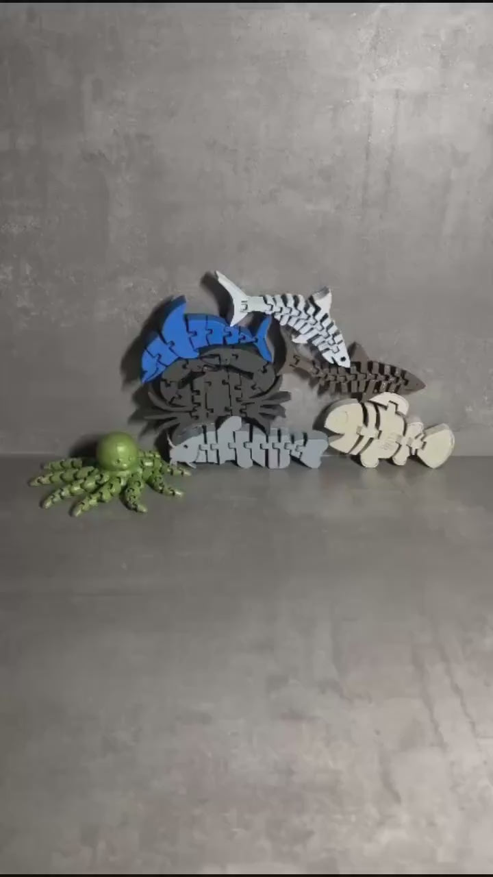 Montessori Fish Toy Set | Stackable Animal Puzzle | Educational Fun for Kids