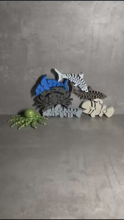 Montessori Fish Toy Set | Stackable Animal Puzzle | Educational Fun for Kids